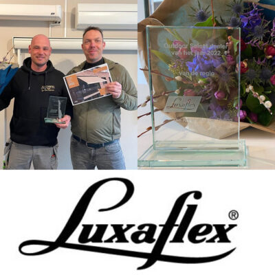 Bob van Maanen (Archipel) ontvangt de prijs uit handen van Luxaflex ®